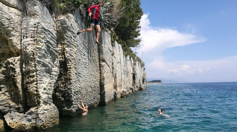 Cliff Jumping and Rock Climbing