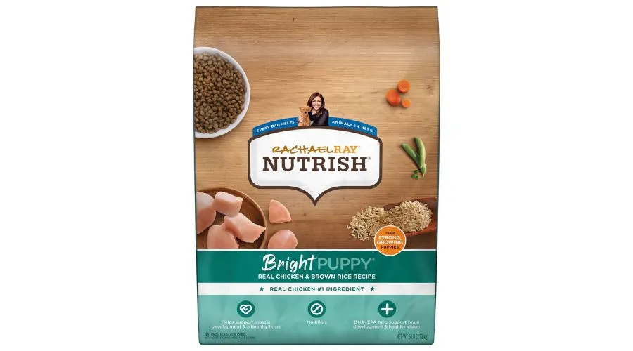 Rachael Ray Nutrish Bright Puppy Dry Dog Food, Real Chicken Brown Rice Recipe