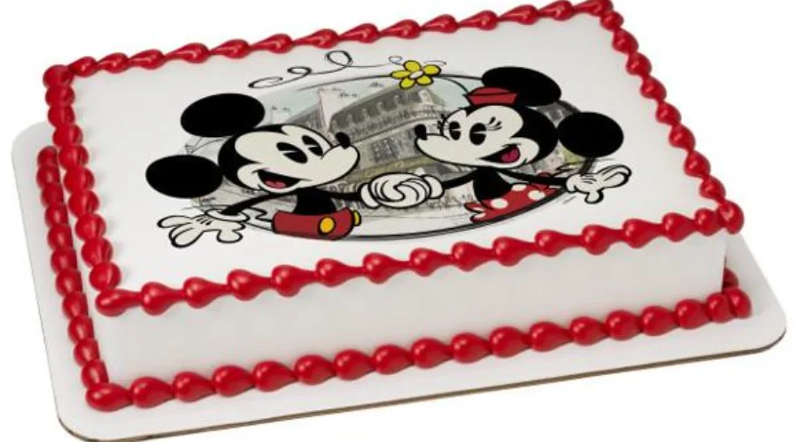 Valentine Mickey and Minnie Mouse Sheet Cake
